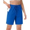 imageTACVASEN Womens Hiking Shorts Quick Dry Lightweight 8quot Water Resistant Athletic Shorts with Pockets Outdoor Golf ActiveBlue