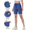 imageTACVASEN Womens Hiking Shorts Quick Dry Lightweight 8quot Water Resistant Athletic Shorts with Pockets Outdoor Golf ActiveBlue Grey
