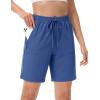 imageTACVASEN Womens Hiking Shorts Quick Dry Lightweight 8quot Water Resistant Athletic Shorts with Pockets Outdoor Golf ActiveBlue Grey