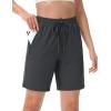 imageTACVASEN Womens Hiking Shorts Quick Dry Lightweight 8quot Water Resistant Athletic Shorts with Pockets Outdoor Golf ActiveDark Grey