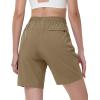 imageTACVASEN Womens Hiking Shorts Quick Dry Lightweight 8quot Water Resistant Athletic Shorts with Pockets Outdoor Golf ActiveKhaki