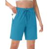 imageTACVASEN Womens Hiking Shorts Quick Dry Lightweight 8quot Water Resistant Athletic Shorts with Pockets Outdoor Golf ActiveLake Blue