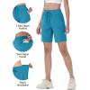 imageTACVASEN Womens Hiking Shorts Quick Dry Lightweight 8quot Water Resistant Athletic Shorts with Pockets Outdoor Golf ActiveLake Blue