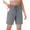 imageTACVASEN Womens Hiking Shorts Quick Dry Lightweight 8quot Water Resistant Athletic Shorts with Pockets Outdoor Golf ActiveLight Grey