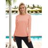 imageTACVASEN Womens Long Sleeve Rash Guard UPF 50 UV Sun Shirts Quick Dry Swim Shirt Hiking TopsApricot