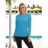 imageTACVASEN Womens Long Sleeve Rash Guard UPF 50 UV Sun Shirts Quick Dry Swim Shirt Hiking TopsBlue Green