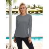 imageTACVASEN Womens Long Sleeve Rash Guard UPF 50 UV Sun Shirts Quick Dry Swim Shirt Hiking TopsDark Grey