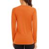imageTACVASEN Womens Long Sleeve Rash Guard UPF 50 UV Sun Shirts Quick Dry Swim Shirt Hiking TopsDark Orange