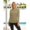 imageTACVASEN Womens Long Sleeve Rash Guard UPF 50 UV Sun Shirts Quick Dry Swim Shirt Hiking TopsDgreen
