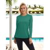 imageTACVASEN Womens Long Sleeve Rash Guard UPF 50 UV Sun Shirts Quick Dry Swim Shirt Hiking TopsEgreen