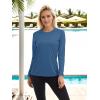 imageTACVASEN Womens Long Sleeve Rash Guard UPF 50 UV Sun Shirts Quick Dry Swim Shirt Hiking TopsGrey Blue