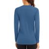 imageTACVASEN Womens Long Sleeve Rash Guard UPF 50 UV Sun Shirts Quick Dry Swim Shirt Hiking TopsGrey Blue