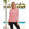 imageTACVASEN Womens Long Sleeve Rash Guard UPF 50 UV Sun Shirts Quick Dry Swim Shirt Hiking TopsGrey Pink