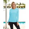 imageTACVASEN Womens Long Sleeve Rash Guard UPF 50 UV Sun Shirts Quick Dry Swim Shirt Hiking TopsIce Blue