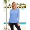 imageTACVASEN Womens Long Sleeve Rash Guard UPF 50 UV Sun Shirts Quick Dry Swim Shirt Hiking TopsLight Blue