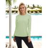 imageTACVASEN Womens Long Sleeve Rash Guard UPF 50 UV Sun Shirts Quick Dry Swim Shirt Hiking TopsLight Green
