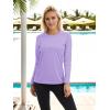 imageTACVASEN Womens Long Sleeve Rash Guard UPF 50 UV Sun Shirts Quick Dry Swim Shirt Hiking TopsLight Purple