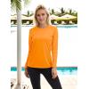 imageTACVASEN Womens Long Sleeve Rash Guard UPF 50 UV Sun Shirts Quick Dry Swim Shirt Hiking TopsOrange
