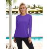 imageTACVASEN Womens Long Sleeve Rash Guard UPF 50 UV Sun Shirts Quick Dry Swim Shirt Hiking TopsPurple