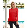imageTACVASEN Womens Long Sleeve Rash Guard UPF 50 UV Sun Shirts Quick Dry Swim Shirt Hiking TopsTomato Red