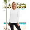 imageTACVASEN Womens Long Sleeve Rash Guard UPF 50 UV Sun Shirts Quick Dry Swim Shirt Hiking TopsWhite
