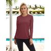 imageTACVASEN Womens Long Sleeve Rash Guard UPF 50 UV Sun Shirts Quick Dry Swim Shirt Hiking TopsWine Red