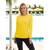 imageTACVASEN Womens Long Sleeve Rash Guard UPF 50 UV Sun Shirts Quick Dry Swim Shirt Hiking TopsYellow