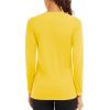 imageTACVASEN Womens Long Sleeve Rash Guard UPF 50 UV Sun Shirts Quick Dry Swim Shirt Hiking TopsYellow