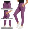 imageTACVASEN Womens Running Pants with Drawstring Breathable Gym Workout Trousers Purple M