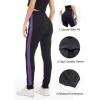 imageTACVASEN Womens Sport Pants Outdoor Jogger Cotton Running Sweatpants Elastic Waist Black Purple 32