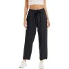 imageTACVASEN Womens Yoga Pants Cotton Linen Loose Fit Lounge Walking Pants Summer with 4 Pockets Black S