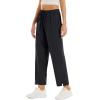 imageTACVASEN Womens Yoga Pants Cotton Linen Loose Fit Lounge Walking Pants Summer with 4 Pockets Black S