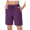 imageTACVASEN Womens Hiking Shorts Quick Dry Lightweight 8quot Water Resistant Athletic Shorts with Pockets Outdoor Golf ActivePurple Red