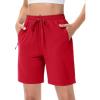 imageTACVASEN Womens Hiking Shorts Quick Dry Lightweight 8quot Water Resistant Athletic Shorts with Pockets Outdoor Golf ActiveTomato Red