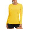 imageTACVASEN Womens Long Sleeve Rash Guard UPF 50 UV Sun Shirts Quick Dry Swim Shirt Hiking TopsYellow
