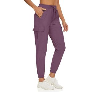 imageTACVASEN Running Pants for Women Lightweight Cooling Active Daily Pant Purple Red S