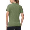 imageTACVASEN Polo Shirts for Women Short Sleeve Golf Shirts 4Button Quick Dry Workout Tops Collared for Work Running TennisAgreen