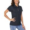 imageTACVASEN Polo Shirts for Women Short Sleeve Golf Shirts 4Button Quick Dry Workout Tops Collared for Work Running TennisBlack