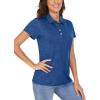 imageTACVASEN Polo Shirts for Women Short Sleeve Golf Shirts 4Button Quick Dry Workout Tops Collared for Work Running TennisBlue