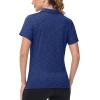 imageTACVASEN Polo Shirts for Women Short Sleeve Golf Shirts 4Button Quick Dry Workout Tops Collared for Work Running TennisDark Blue