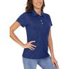 imageTACVASEN Polo Shirts for Women Short Sleeve Golf Shirts 4Button Quick Dry Workout Tops Collared for Work Running TennisDark Blue