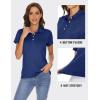 imageTACVASEN Polo Shirts for Women Short Sleeve Golf Shirts 4Button Quick Dry Workout Tops Collared for Work Running TennisDark Blue