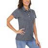 imageTACVASEN Polo Shirts for Women Short Sleeve Golf Shirts 4Button Quick Dry Workout Tops Collared for Work Running TennisDark Gray