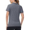 imageTACVASEN Polo Shirts for Women Short Sleeve Golf Shirts 4Button Quick Dry Workout Tops Collared for Work Running TennisDark Gray