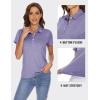 imageTACVASEN Polo Shirts for Women Short Sleeve Golf Shirts 4Button Quick Dry Workout Tops Collared for Work Running TennisLight Purple