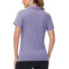 imageTACVASEN Polo Shirts for Women Short Sleeve Golf Shirts 4Button Quick Dry Workout Tops Collared for Work Running TennisLight Purple