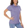 imageTACVASEN Polo Shirts for Women Short Sleeve Golf Shirts 4Button Quick Dry Workout Tops Collared for Work Running TennisLight Purple