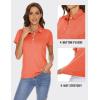 imageTACVASEN Polo Shirts for Women Short Sleeve Golf Shirts 4Button Quick Dry Workout Tops Collared for Work Running TennisOrange