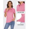 imageTACVASEN Polo Shirts for Women Short Sleeve Golf Shirts 4Button Quick Dry Workout Tops Collared for Work Running TennisPink