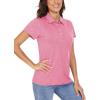 imageTACVASEN Polo Shirts for Women Short Sleeve Golf Shirts 4Button Quick Dry Workout Tops Collared for Work Running TennisPink